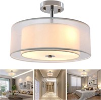 DLLT Semi Flush Mount Lighting Fixture Double Drum