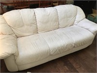 White Leather Sofa (Used in Living Room)