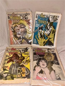 Lot of 4 The Monster Times Magazine The Fly
