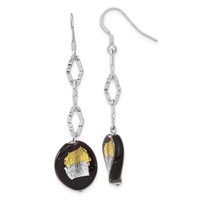 Sterling Silver- Murano Glass Dangle Earrings
