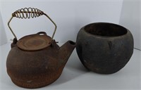 Cast Iron Pot and Bowl