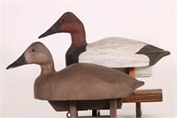 Pair of Hen & Drake Canvasback Duck Decoys by