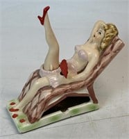 Vintage Risque Naughty Novelty Bisque Lounge Lady