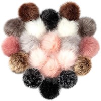 Faux Fur Pom Poms for Hats - 3.9 Inch Fluffy Pom P