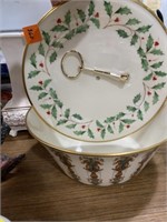 Lenox Christmas treat dish and Bowl