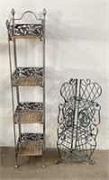 Folding Metal and Wicker/Metal Shelves