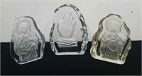 Three glass religious Decor pieces