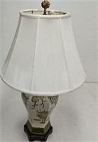 Table Lamp w/Green & White Chinoserie Base