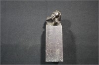 Asian soap stone ink stamp 7" tall