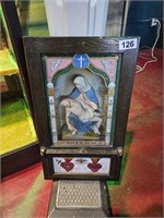 Antique Sick Call Box w/ Bleeding Heart Jesus &