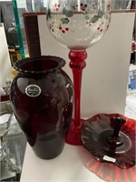 Red Ruby glass lot