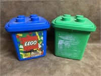 Two Lego Bins Full of Legos
