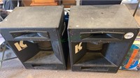 Two large Kustom Brand speakers - 8 OHM woofers,