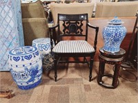 Oriental Garden Seats, Ginger Jar, Chair & Stand