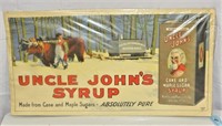 UNCLE JOHN SYRUP ADVERTISING POSTER 21 X 11"