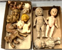 Vintage dolls/toy animals