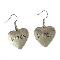 Witch Heart Dangle Earrings