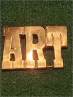 Vtg. Brass Belt Buckle Art