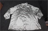 Vintage Bonjour Satin Gray Sleep Shirt Size 2XL