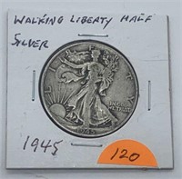 1945 Silver Walking Liberty Half Dollar