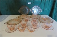 Pink Depression Glass w/  Cherry Blosom