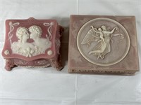 2 Incolay stone jewelry boxes