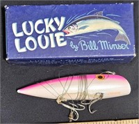 Lucky Louie Pearl Pink Fishing Lure w Box
