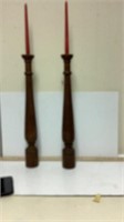 Walnut Candlesticks made from bannister of