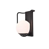 LUTEC 1-Light Black Outdoor Smart WiFi Wall Mount