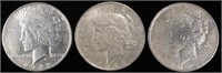 1922-D, 1923, 1923-D CIRC PEACE DOLLARS