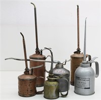 3-Vintage Golden Rod Oil Cans, 1-EAGLE Pump Oiler
