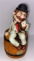 Vintage Enesco Musical Box Man Drinking Beer