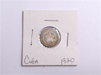 1920 Republica De Cuba Diez Centavos Coin