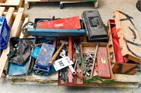 SKID LOT OF HAND TOOLS, TORCHES ETC.