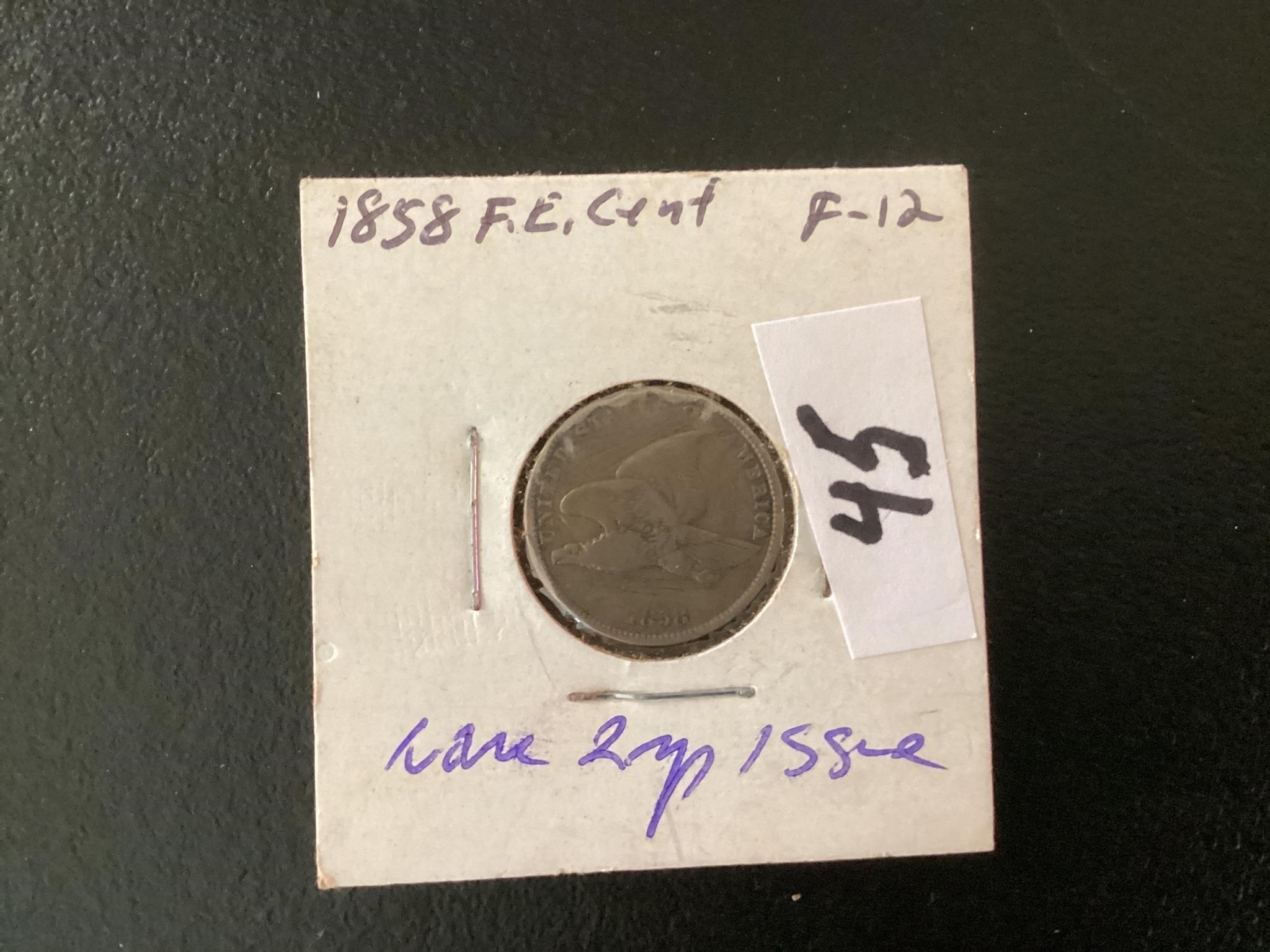 1858 F. E CENT RARE 2 YR ISSUE