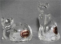 Gorham Crystal Cat Salt and Pepper Shakers 3.5"