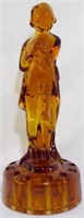 Cambridge Amber 13" Draped Lady Flower Frog