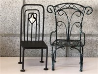 Two Metal Decorative Chairs-Plant Stands