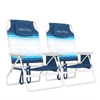 Nautica Beach Chairs for Adults 2 Pack - 5 Positio