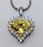 Yellow Sterling Crystal Pendant