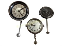 Three Waltham Vintage Stem Car Clocks