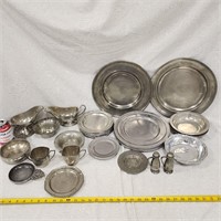 30 Pieces Of Antique & Vintage Pewter Kitchenware