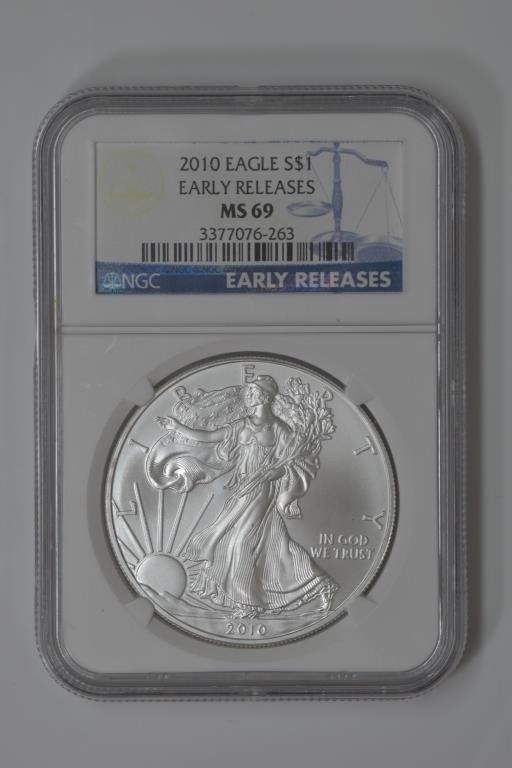 2004 and 2101 ASE Silver Eagles Graded