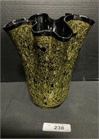 Art Deco Carpathian Glass Handkerchief Vase.