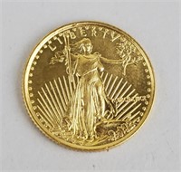 1991 1/10 Ounce Fine Gold Five Dollar Coin.