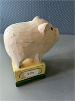 WOODEN PIG 8 1/2" TALL