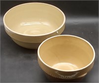 (L) Cook- Rite Pottery bowls approximately 12 "