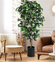 Gymax 6Ft Artificial Ficus Tree