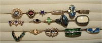 (16) Costume Jewelry Rings-Some Adjustable