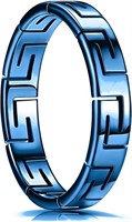 King Ring Greek Key 4mm Stainless Steel Ring